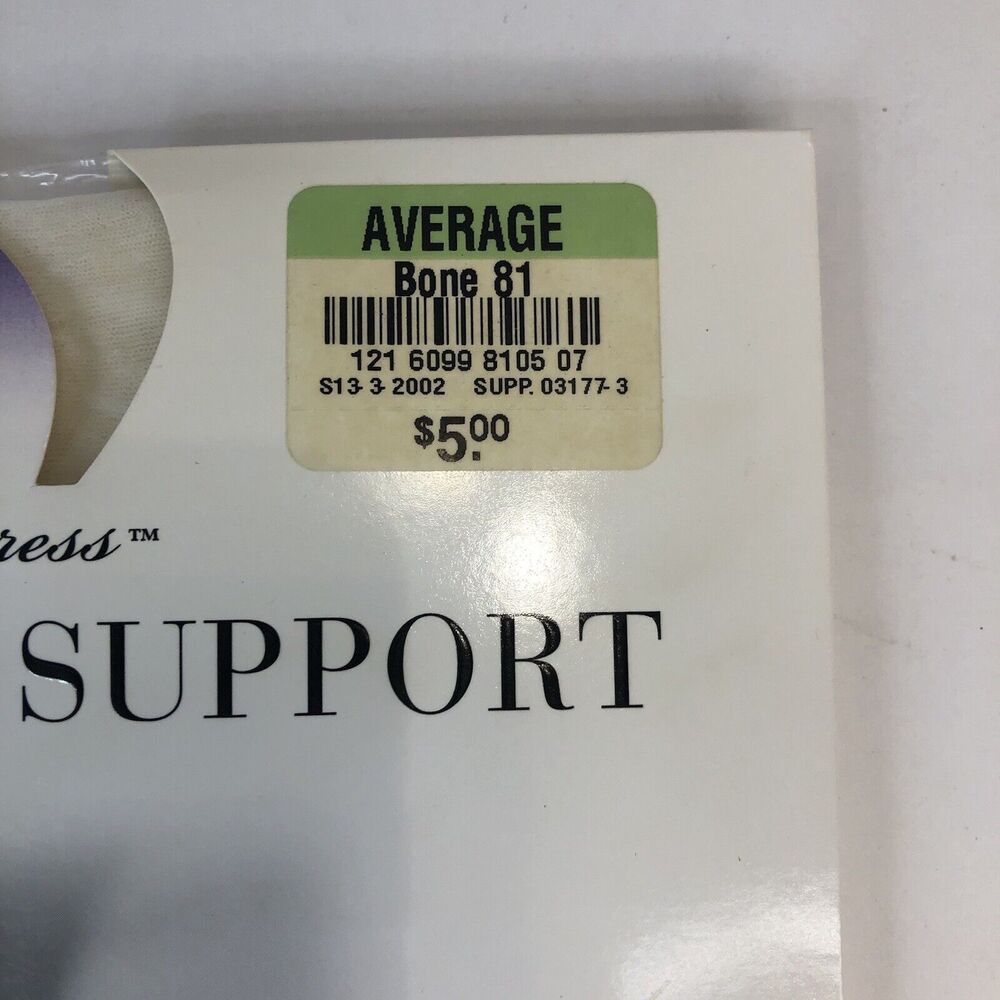 Sheer Caress Sheerest Support Control Top Pantyhose Size Average Bone 81 C3 - Picture 3 of 9